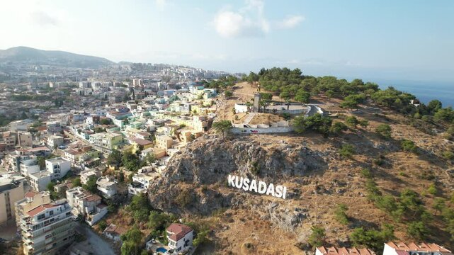 Sky view of the city of Kusadası in Turkey
