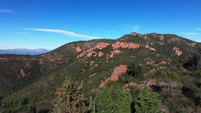 Aerial view of the Peak of the Massif of Esterel