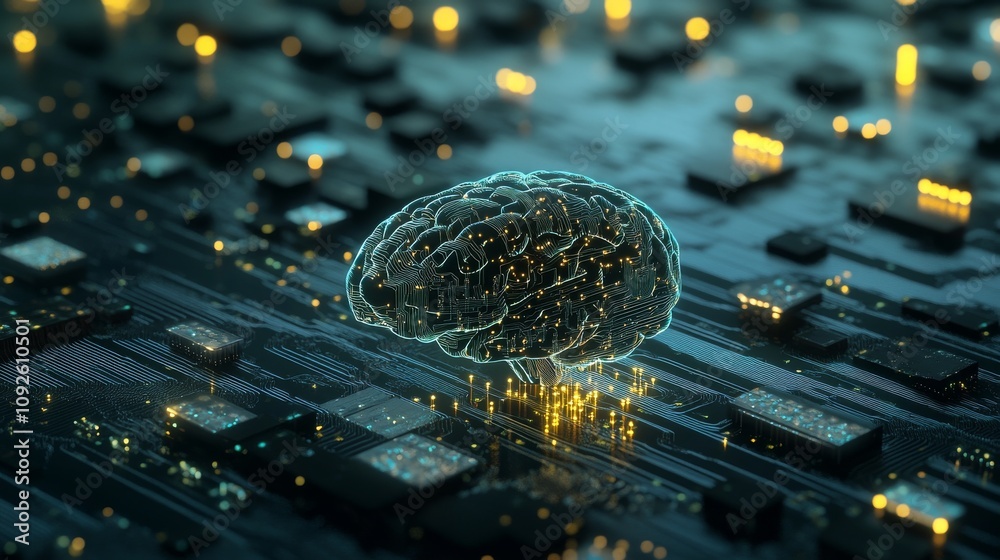 Sticker artificial intelligence: a digital brain on a circuit board