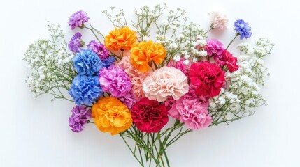 Fototapeta premium Vibrant Bouquet of Colorful Carnations