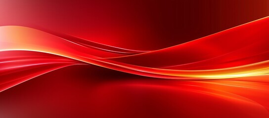 Vivid Abstract Red and Orange Flowing Light Waves with Gradient Glow and Smooth Curves Perfect for Bold and Energetic Banner Designs
