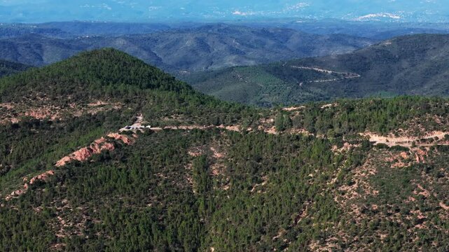 Top drone skyview  the Peak of the Massif of Esterel