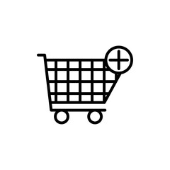 Add to cart icon linear logo isolated