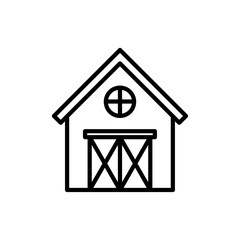 Barn icon linear logo isolated