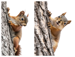 Squirrel searches for food tree stretched nature outdoor close-up wildlife