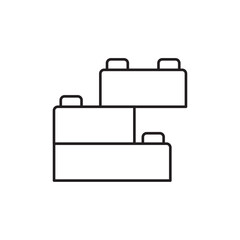 Building toy icon linear logo isolated
