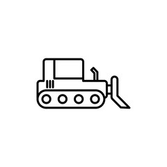Obraz premium Bulldozer icon linear logo isolated