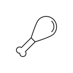 Chicken leg icon linear logo isolated