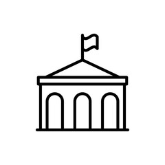 City hall building icon linear logo isolated