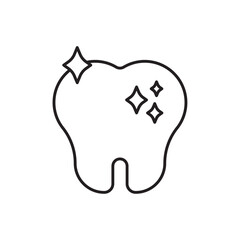 Obraz premium clean tooth icon linear logo isolated