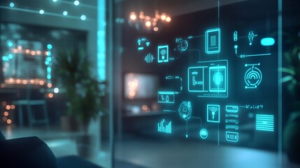 Fototapeta premium Futuristic Smart Home Interface Design