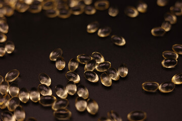 Soft gel supplements on a back surface. 