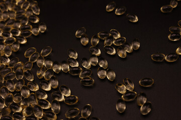 Soft gel supplements on a back surface. 