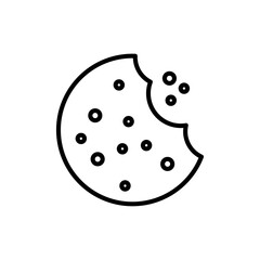 Cookie icon linear logo isolated