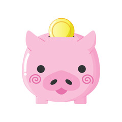 ブタの貯金箱のイラスト