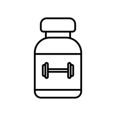 Fitness supplement icon linear logo isolated