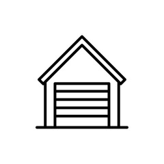 Garage icon linear logo isolated