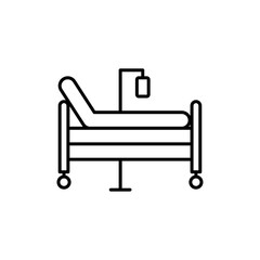 Hospital bed icon linear logo isolated