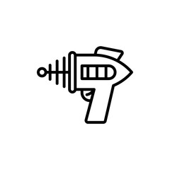 Laser gun icon linear logo isolated