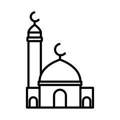 Mosque icon linear logo isolated