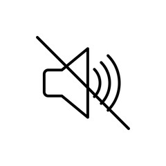 Mute sound icon linear logo isolated