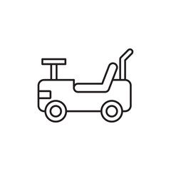 Pushing car icon linear logo isolated