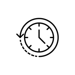 Rewind time icon linear logo isolated