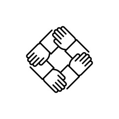 Teamwork icon linear logo isolated