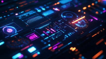 Fototapeta premium Futuristic Technology Interface Design with Glowing Elements