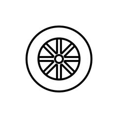 Tyre icon linear logo isolated