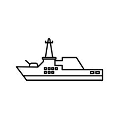 Obraz premium Warship icon linear logo isolated