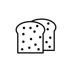 White bread icon linear logo isolated