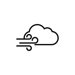 Wind clouds Icon linear logo isolated