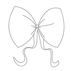 A collection of hand-drawn ribbon bows. Black and white bows for Christmas gifts, gift cards and luxury packaging isolated on white background