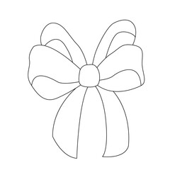 A collection of hand-drawn ribbon bows. Black and white bows for Christmas gifts, gift cards and luxury packaging isolated on white background