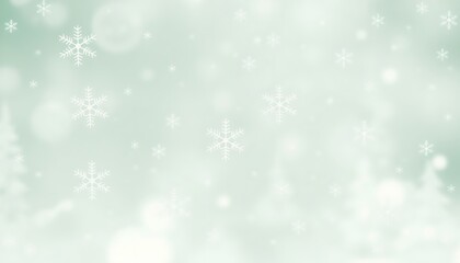 A soft Christmas-themed wallpaper featuring delicate snowflakes and faint pine tree silhouettes in pastel greens and whites, creating a cozy, wintery ambiance.