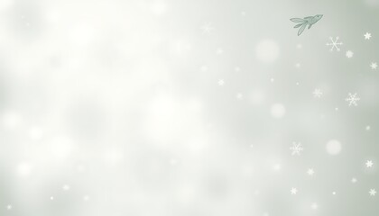 Fototapeta premium A soft Christmas-themed wallpaper with faint snowflakes and gentle pine tree silhouettes in muted greens and whites, creating a calm and festive ambiance.