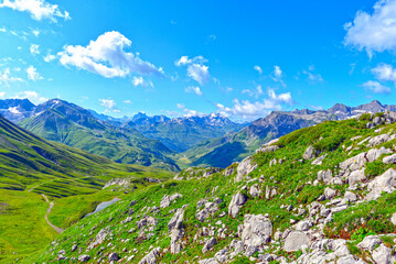 Obraz premium Der Geoweg am Rüfikopf in den Lechtaler Alpen, Österreich 