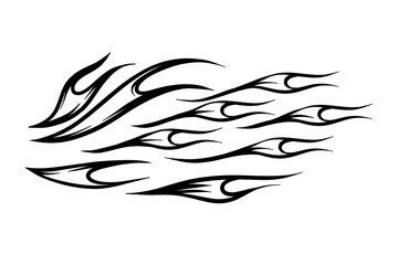 Outline Flame Set Hand Drawn Vector Image