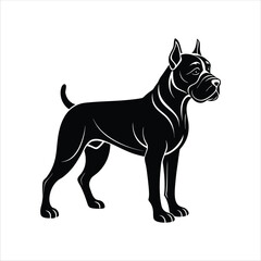 Detailed Boxer Dog Silhouette Graphic Art