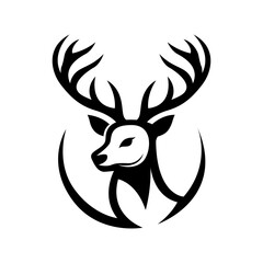 Obraz premium deer vector logo silhouette design template hand drawn