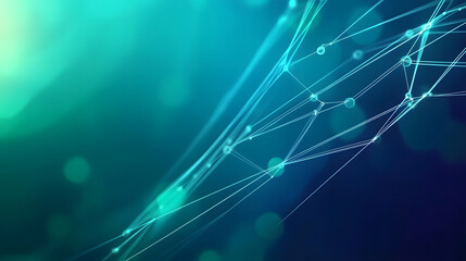 Digital technology banner green blue background concept with technology light effect, abstract tech,