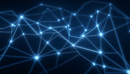 Fototapeta premium A minimalist tech wallpaper with ethereal neon lines, forming a soft mesh network on a dark background, emitting a quiet glow.