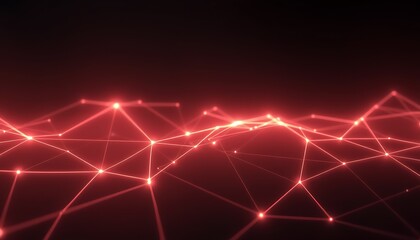 Fototapeta premium A minimalist tech wallpaper with ethereal neon lines, forming a soft mesh network on a dark background, emitting a quiet glow.