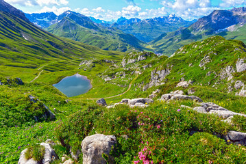 Der Monzabonsee im Lechquellengebirge in Vorarlberg, Österreich