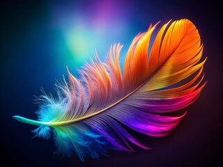 Obraz premium Long Exposure Feather, Grainy Texture, AI Art