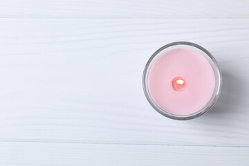 Beautiful composition with candle on the table