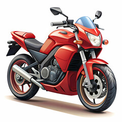 Illustration of motorcycle in red color