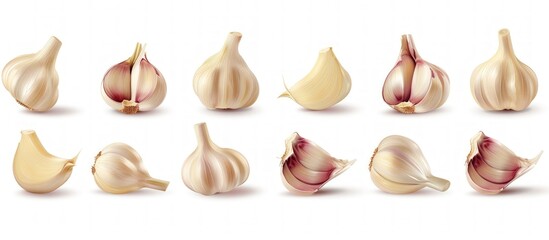 Fototapeta premium Garlic Cloves in Different Positions and Stages