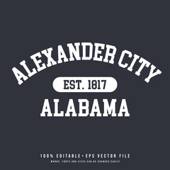 Alexander City text effect vector. Alexander City typography design vector.